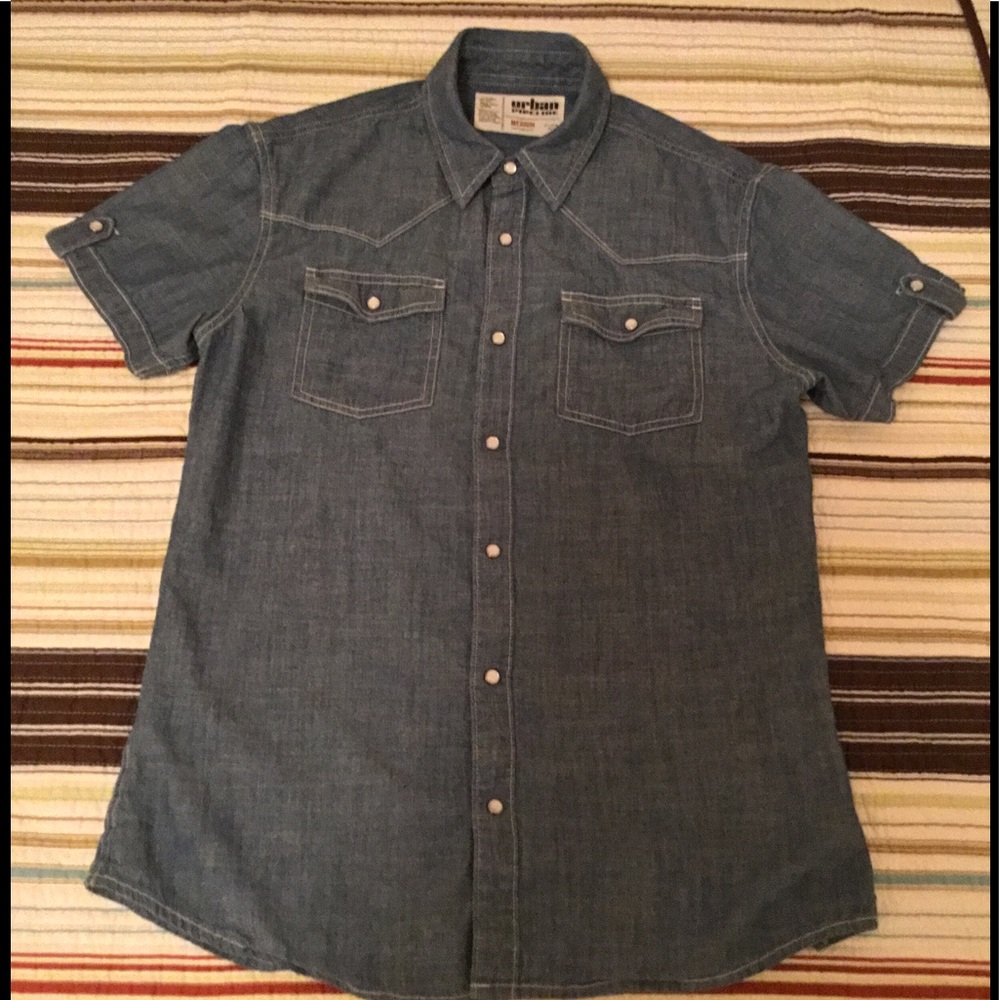 🔥Men’s Chambray Pearl Snap Western Shirt🔥